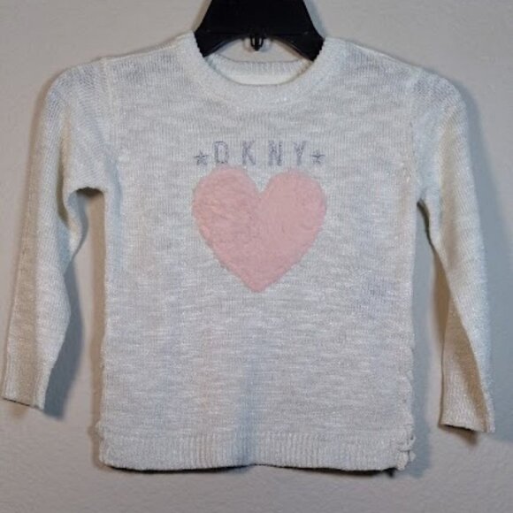 DKNYC Other - DKNY Girls Pink Heart Signature Sweater Size: 4
